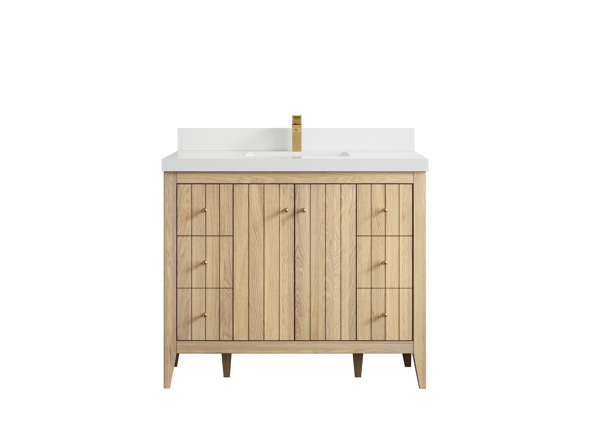 Atlanta White Oak 42 in. W x 22 in. D Single Sink Bathroom Vanity - Willow Bath and Vanity