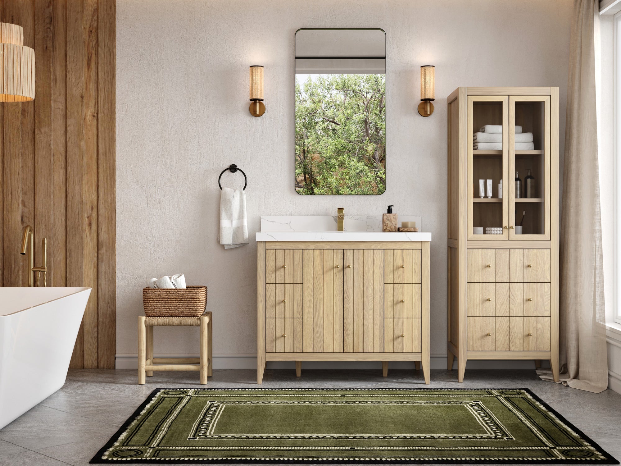 Atlanta White Oak 42 in. W x 22 in. D Single Sink Bathroom Vanity - Willow Bath and Vanity