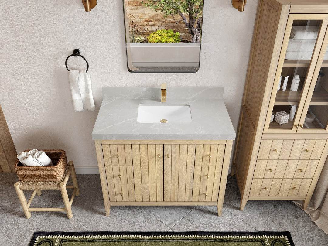 Atlanta White Oak 42 in. W x 22 in. D Single Sink Bathroom Vanity - Willow Bath and Vanity