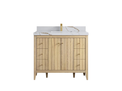 Atlanta White Oak 42 in. W x 22 in. D Single Sink Bathroom Vanity - Willow Bath and Vanity