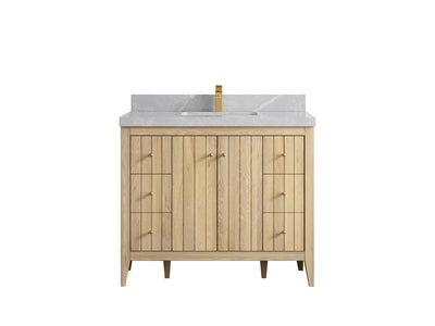 Atlanta White Oak 42 in. W x 22 in. D Single Sink Bathroom Vanity - Willow Bath and Vanity