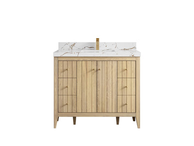 Atlanta White Oak 42 in. W x 22 in. D Single Sink Bathroom Vanity - Willow Bath and Vanity