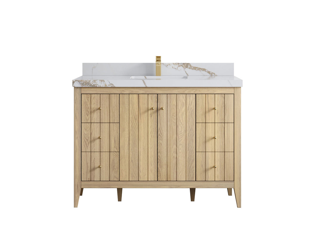 Atlanta White Oak 48 in. W x 22 in. D Single Sink Bathroom Vanity - Willow Bath and Vanity