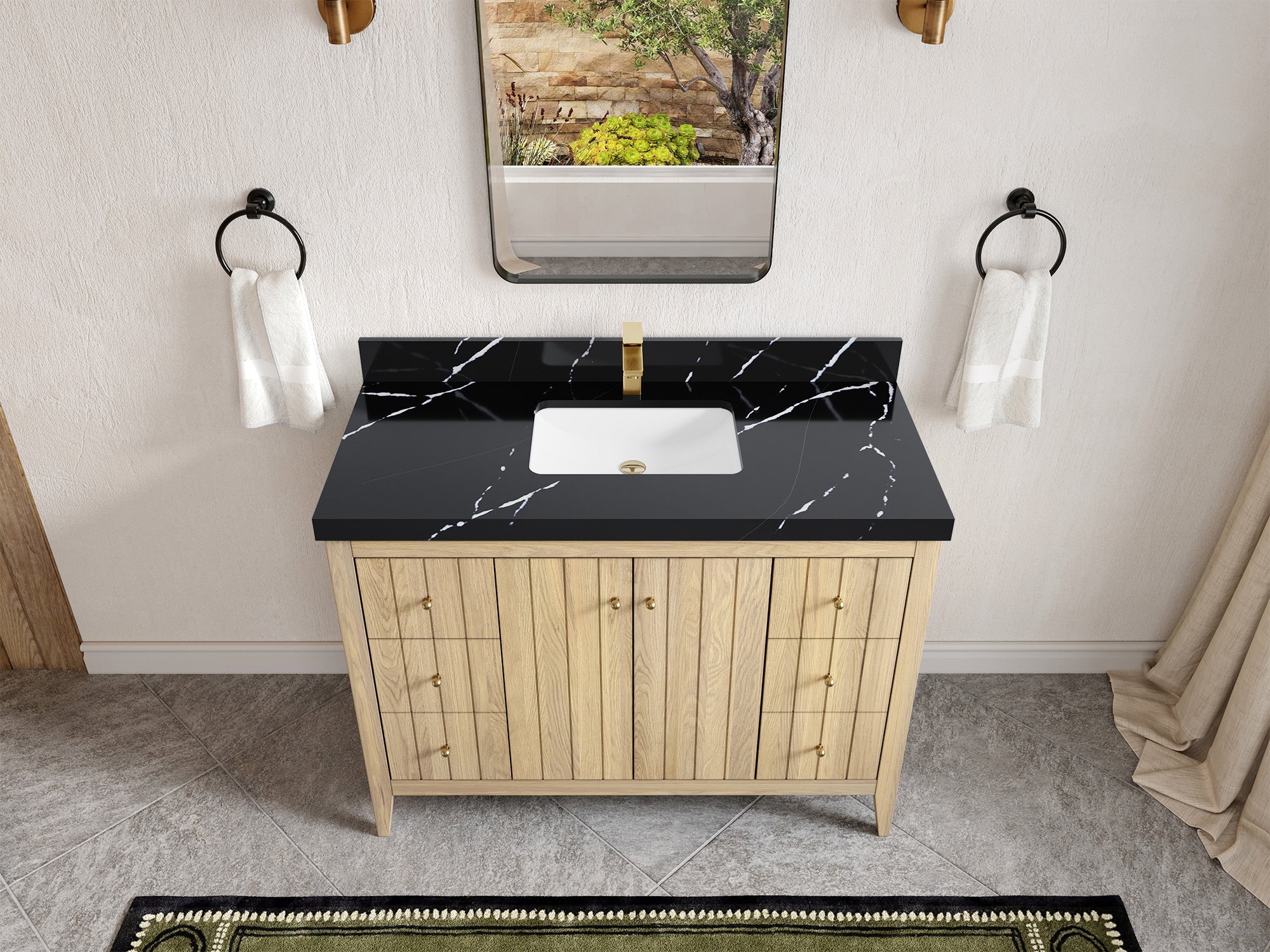 Atlanta White Oak 48 in. W x 22 in. D Single Sink Bathroom Vanity - Willow Bath and Vanity