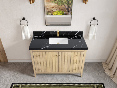 Atlanta White Oak 48 in. W x 22 in. D Single Sink Bathroom Vanity - Willow Bath and Vanity