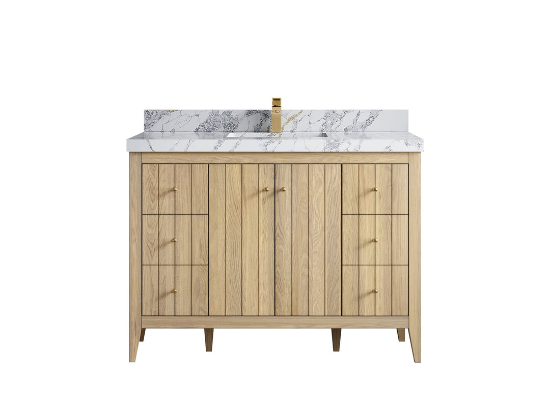 Atlanta White Oak 48 in. W x 22 in. D Single Sink Bathroom Vanity - Willow Bath and Vanity