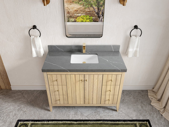 Atlanta White Oak 48 in. W x 22 in. D Single Sink Bathroom Vanity - photo 34