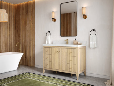 Atlanta White Oak 48 in. W x 22 in. D Single Sink Bathroom Vanity - Willow Bath and Vanity
