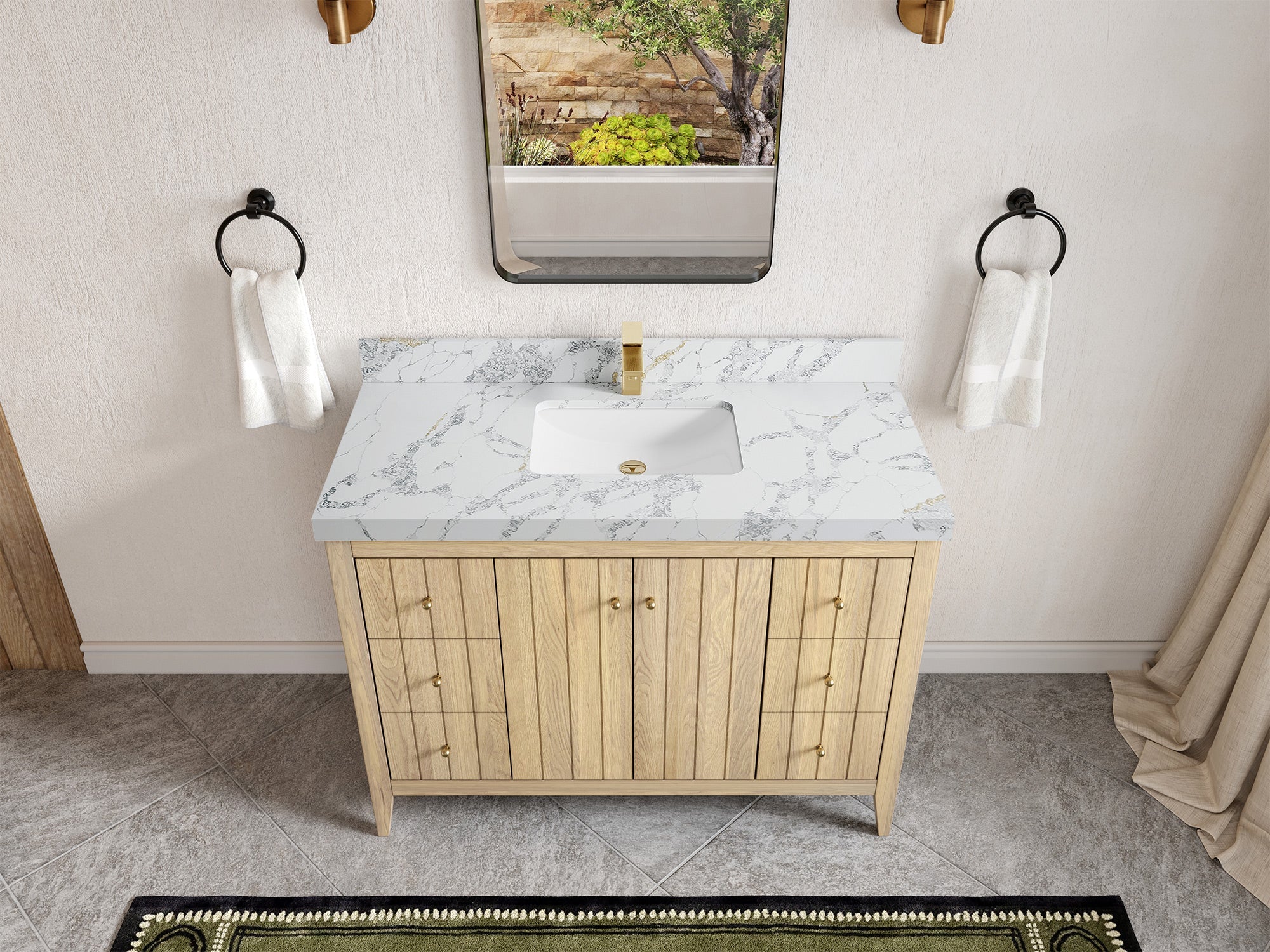 Atlanta White Oak 48 in. W x 22 in. D Single Sink Bathroom Vanity - Willow Bath and Vanity