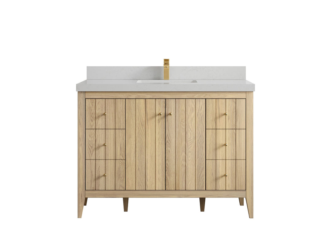 Atlanta White Oak 48 in. W x 22 in. D Single Sink Bathroom Vanity - Willow Bath and Vanity
