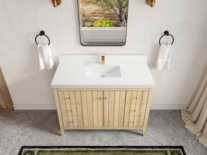 Atlanta White Oak 48 in. W x 22 in. D Single Sink Bathroom Vanity - photo 44