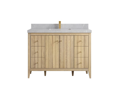 Atlanta White Oak 48 in. W x 22 in. D Single Sink Bathroom Vanity - Willow Bath and Vanity