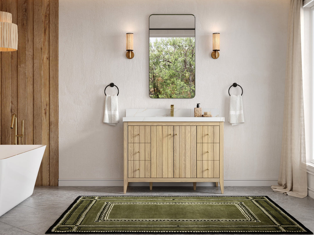 Atlanta White Oak 48 in. W x 22 in. D Single Sink Bathroom Vanity - Willow Bath and Vanity