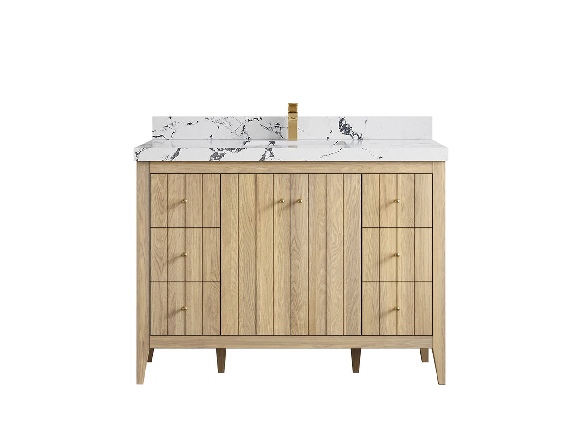 Atlanta White Oak 48 in. W x 22 in. D Single Sink Bathroom Vanity - Willow Bath and Vanity