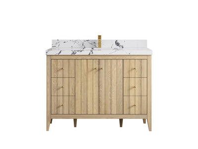 Atlanta White Oak 48 in. W x 22 in. D Single Sink Bathroom Vanity - Willow Bath and Vanity