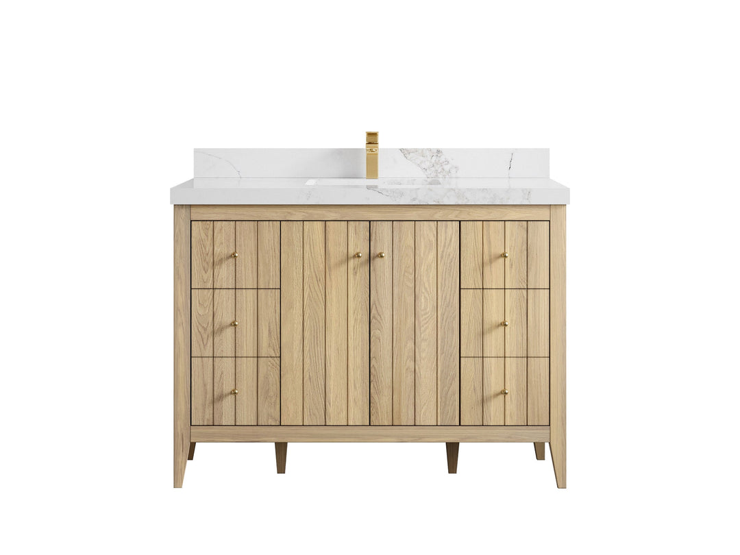 Atlanta White Oak 48 in. W x 22 in. D Single Sink Bathroom Vanity - Willow Bath and Vanity