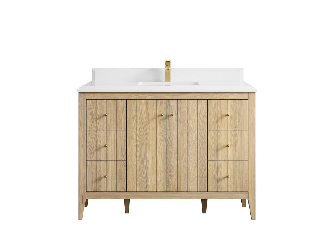 Atlanta White Oak 48 in. W x 22 in. D Single Sink Bathroom Vanity - Willow Bath and Vanity