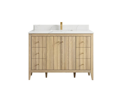 Atlanta White Oak 48 in. W x 22 in. D Single Sink Bathroom Vanity - Willow Bath and Vanity