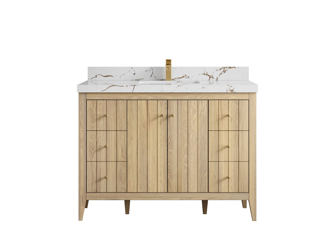 Atlanta White Oak 48 in. W x 22 in. D Single Sink Bathroom Vanity - Willow Bath and Vanity