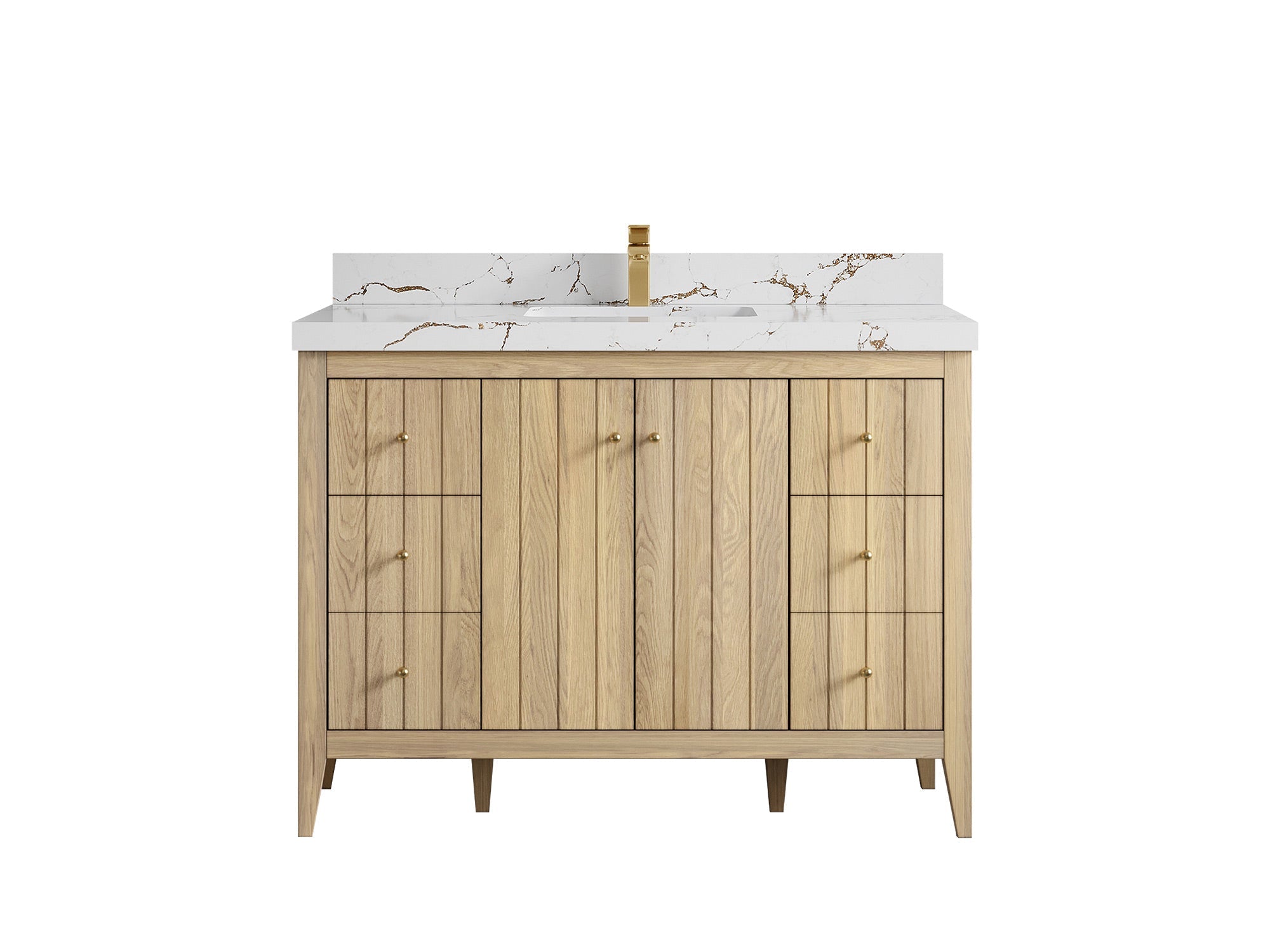 Atlanta White Oak 48 in. W x 22 in. D Single Sink Bathroom Vanity - Willow Bath and Vanity