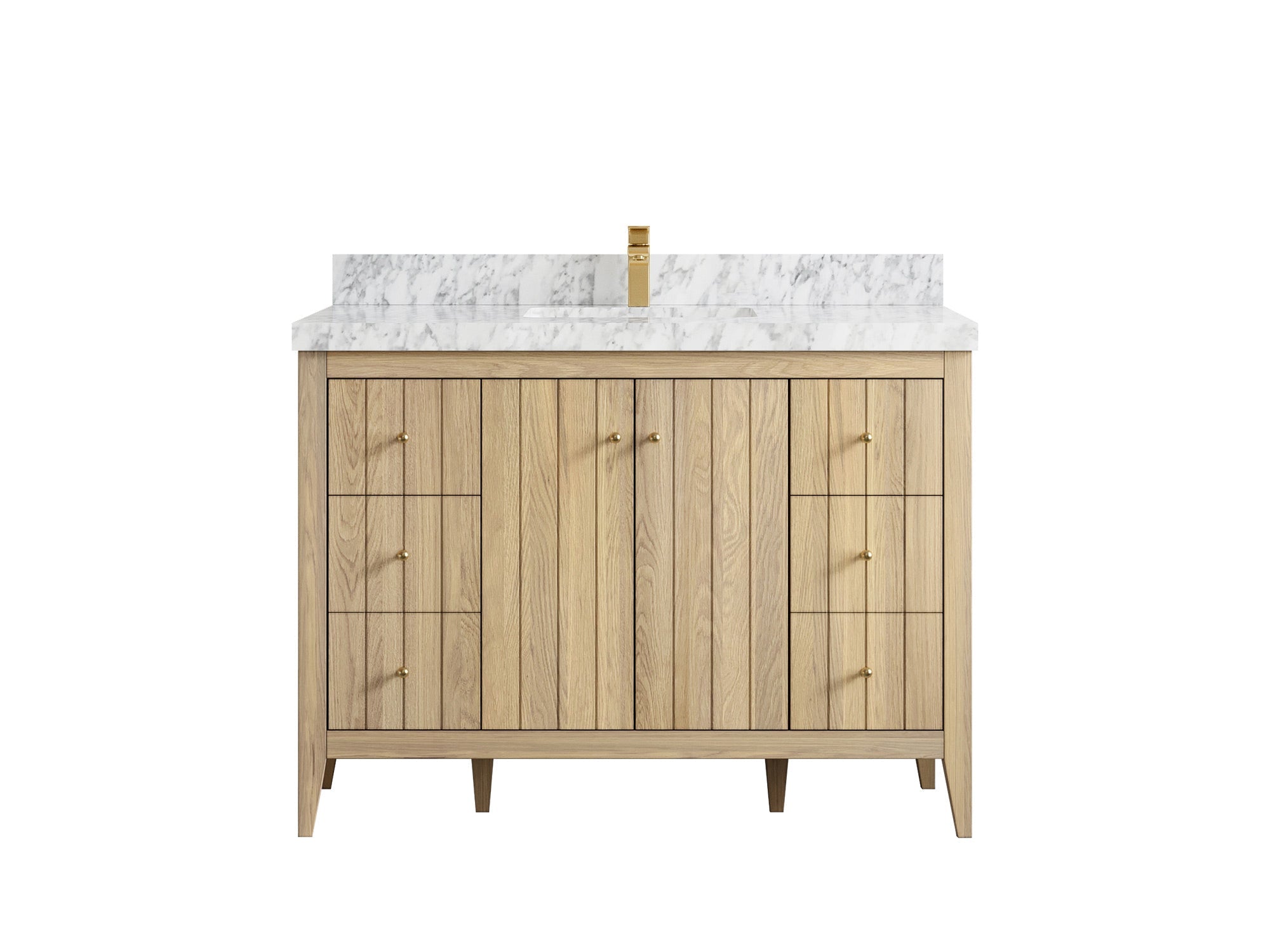 Atlanta White Oak 48 in. W x 22 in. D Single Sink Bathroom Vanity - Willow Bath and Vanity