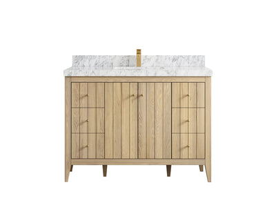 Atlanta White Oak 48 in. W x 22 in. D Single Sink Bathroom Vanity - Willow Bath and Vanity