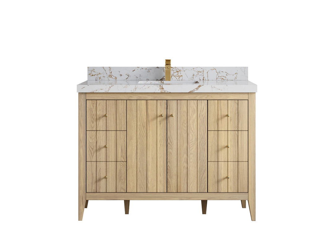 Atlanta White Oak 48 in. W x 22 in. D Single Sink Bathroom Vanity - Willow Bath and Vanity