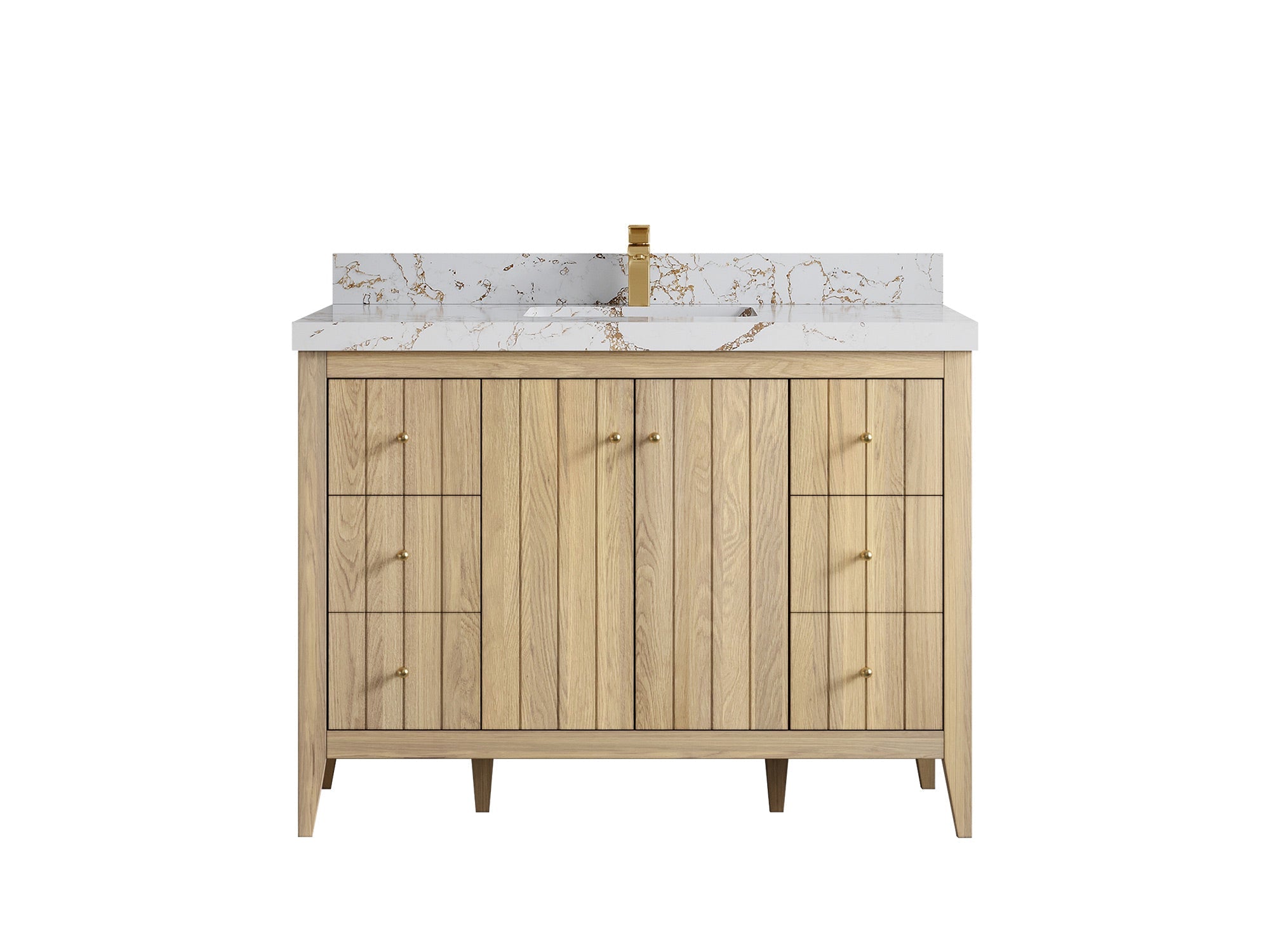Atlanta White Oak 48 in. W x 22 in. D Single Sink Bathroom Vanity - Willow Bath and Vanity