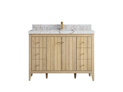 Atlanta White Oak 48 in. W x 22 in. D Single Sink Bathroom Vanity - Willow Bath and Vanity