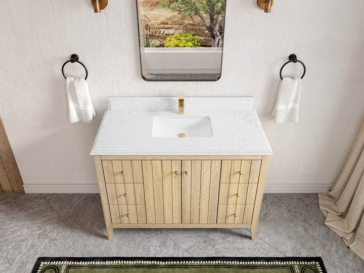 Atlanta White Oak 48 in. W x 22 in. D Single Sink Bathroom Vanity - photo 26