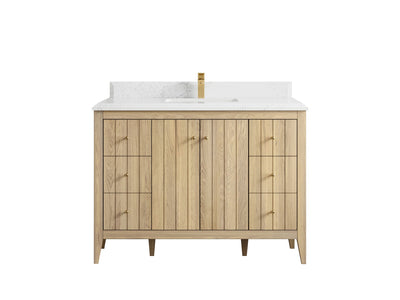 Atlanta White Oak 48 in. W x 22 in. D Single Sink Bathroom Vanity - Willow Bath and Vanity