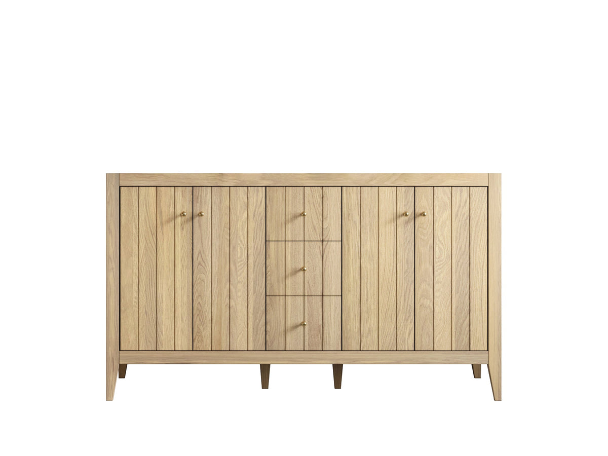 Atlanta White Oak 60 in. W x 22 in. D Double Sink Bathroom Vanity - Willow Bath and Vanity