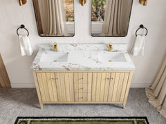Atlanta White Oak 60 in. W x 22 in. D Double Sink Bathroom Vanity - photo 37