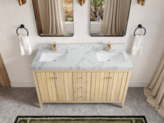 Atlanta White Oak 60 in. W x 22 in. D Double Sink Bathroom Vanity - photo 19