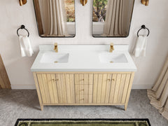 Atlanta White Oak 60 in. W x 22 in. D Double Sink Bathroom Vanity - photo 43
