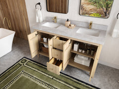 Atlanta White Oak 60 in. W x 22 in. D Double Sink Bathroom Vanity - photo 3