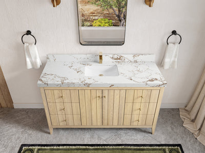 Atlanta White Oak 60 in. W x 22 in. D Single Sink Bathroom Vanity - Willow Bath and Vanity