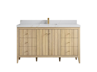 Atlanta White Oak 60 in. W x 22 in. D Single Sink Bathroom Vanity - Willow Bath and Vanity