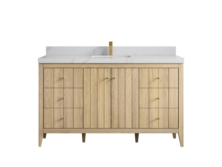 Atlanta White Oak 60 in. W x 22 in. D Single Sink Bathroom Vanity - photo 23
