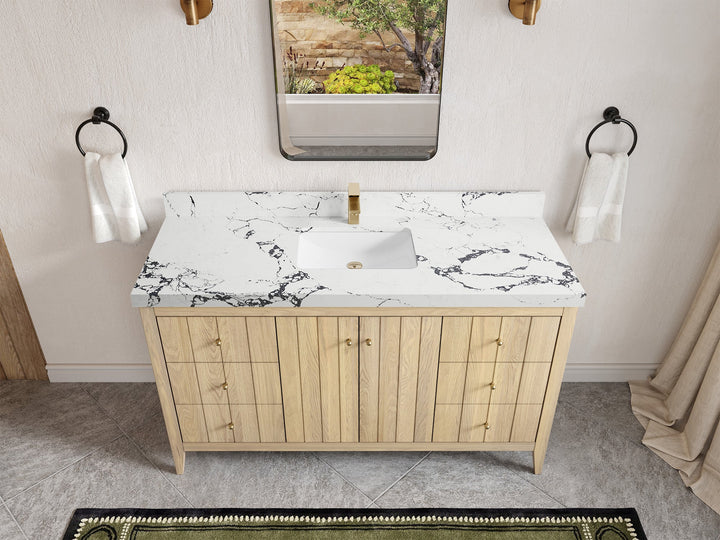 Atlanta White Oak 60 in. W x 22 in. D Single Sink Bathroom Vanity - photo 40