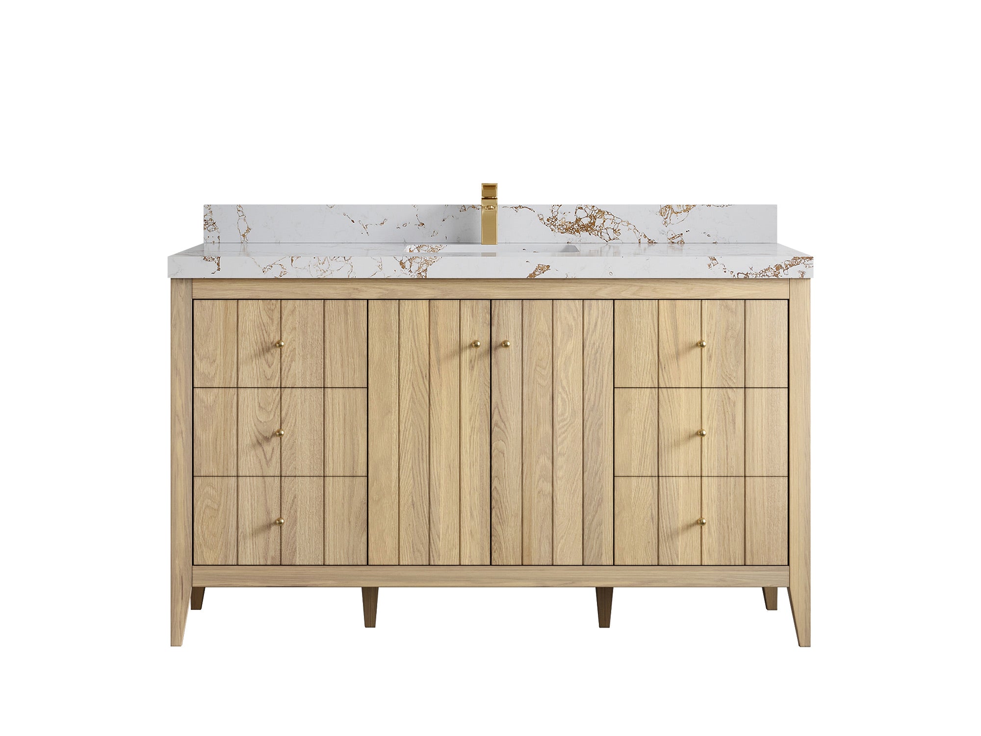 Atlanta White Oak 60 in. W x 22 in. D Single Sink Bathroom Vanity - Willow Bath and Vanity