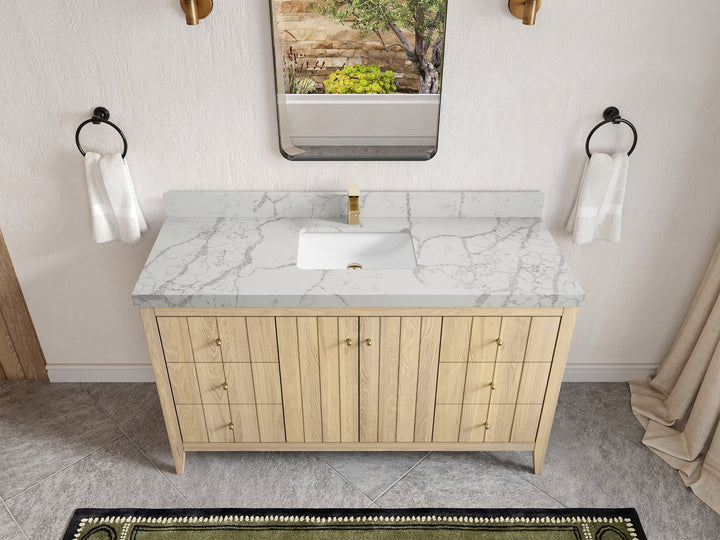 Atlanta White Oak 60 in. W x 22 in. D Single Sink Bathroom Vanity - photo 42