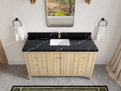 Atlanta White Oak 60 in. W x 22 in. D Single Sink Bathroom Vanity - Willow Bath and Vanity