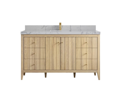 Atlanta White Oak 60 in. W x 22 in. D Single Sink Bathroom Vanity - Willow Bath and Vanity