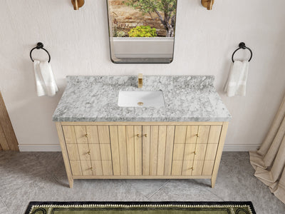 Atlanta White Oak 60 in. W x 22 in. D Single Sink Bathroom Vanity - Willow Bath and Vanity