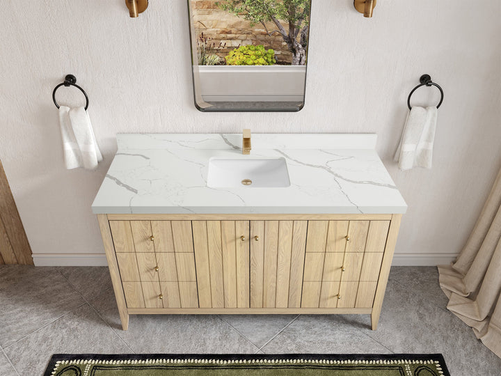 Atlanta White Oak 60 in. W x 22 in. D Single Sink Bathroom Vanity - photo 16