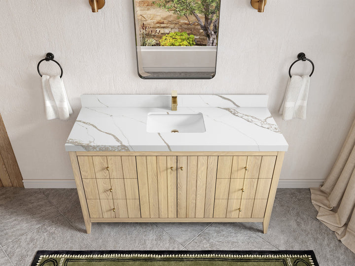 Atlanta White Oak 60 in. W x 22 in. D Single Sink Bathroom Vanity - photo 14
