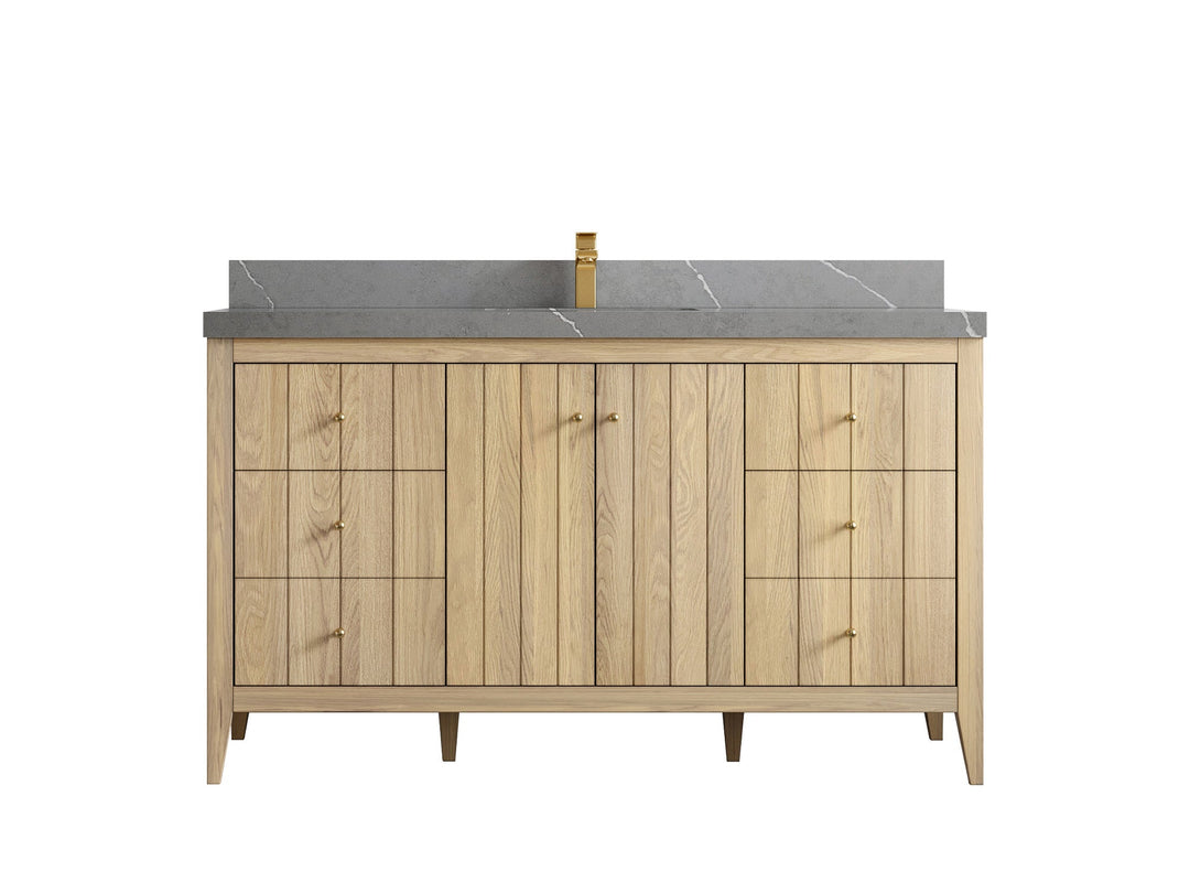 Atlanta White Oak 60 in. W x 22 in. D Single Sink Bathroom Vanity - Willow Bath and Vanity