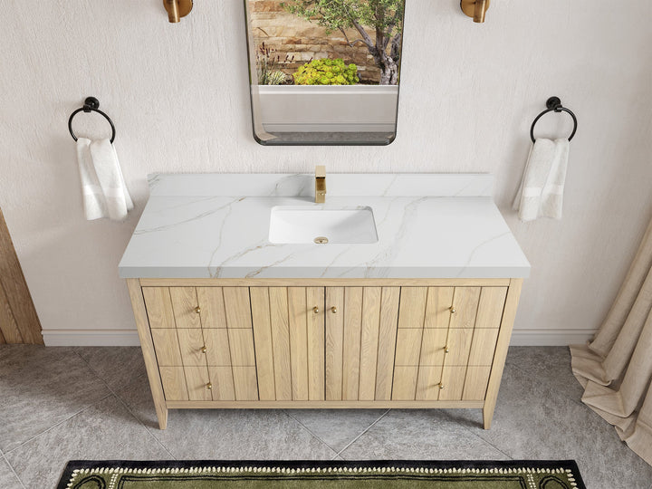 Atlanta White Oak 60 in. W x 22 in. D Single Sink Bathroom Vanity - photo 22
