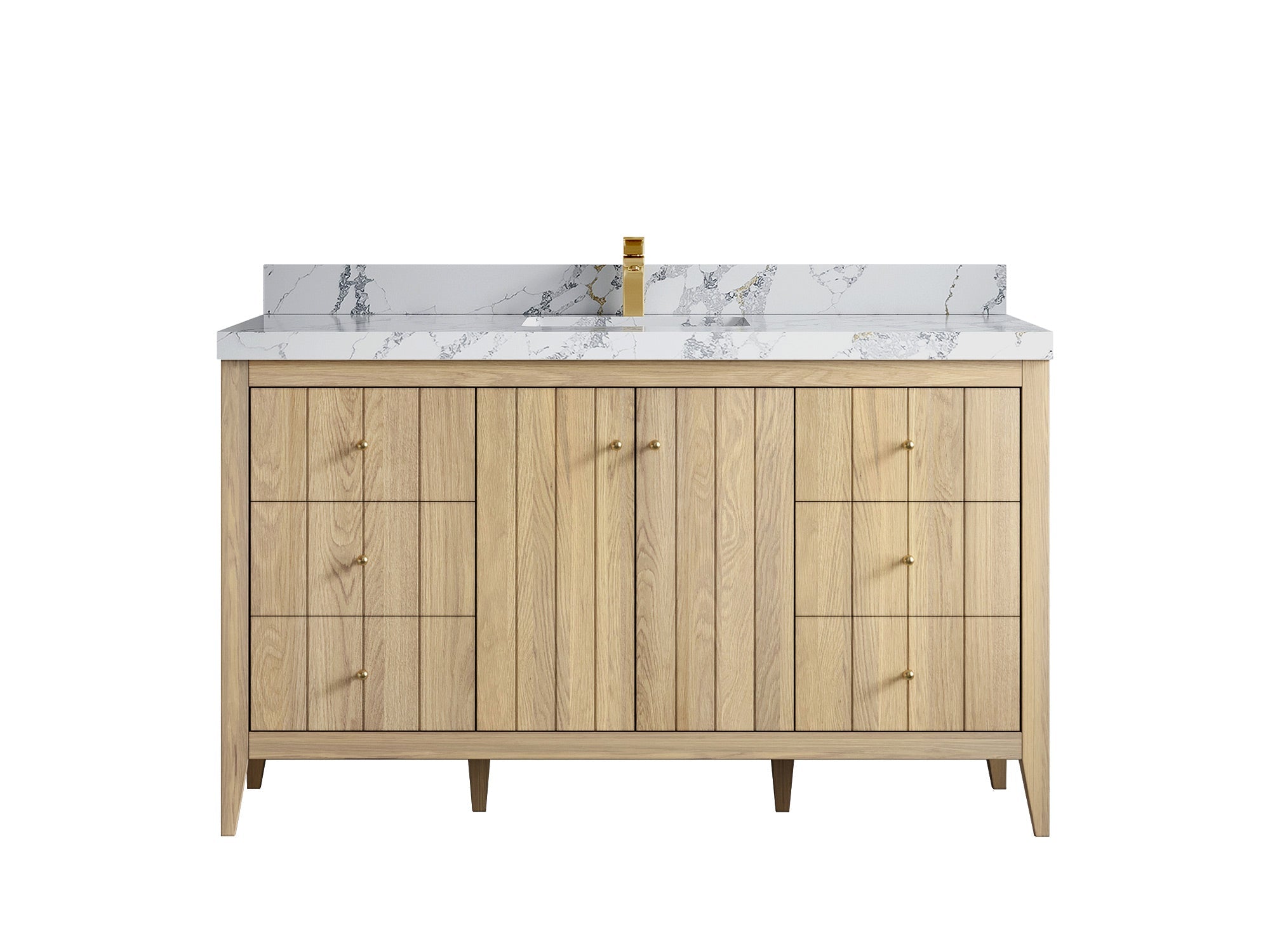 Atlanta White Oak 60 in. W x 22 in. D Single Sink Bathroom Vanity - Willow Bath and Vanity